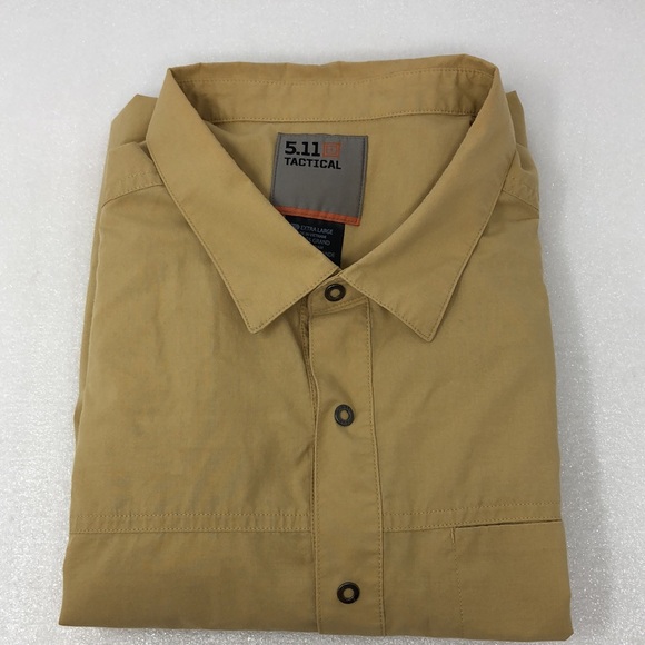 5.11 Tactical Shirt Yellow Short Sleeve Button Front Men’s Size XL - Picture 1 of 10